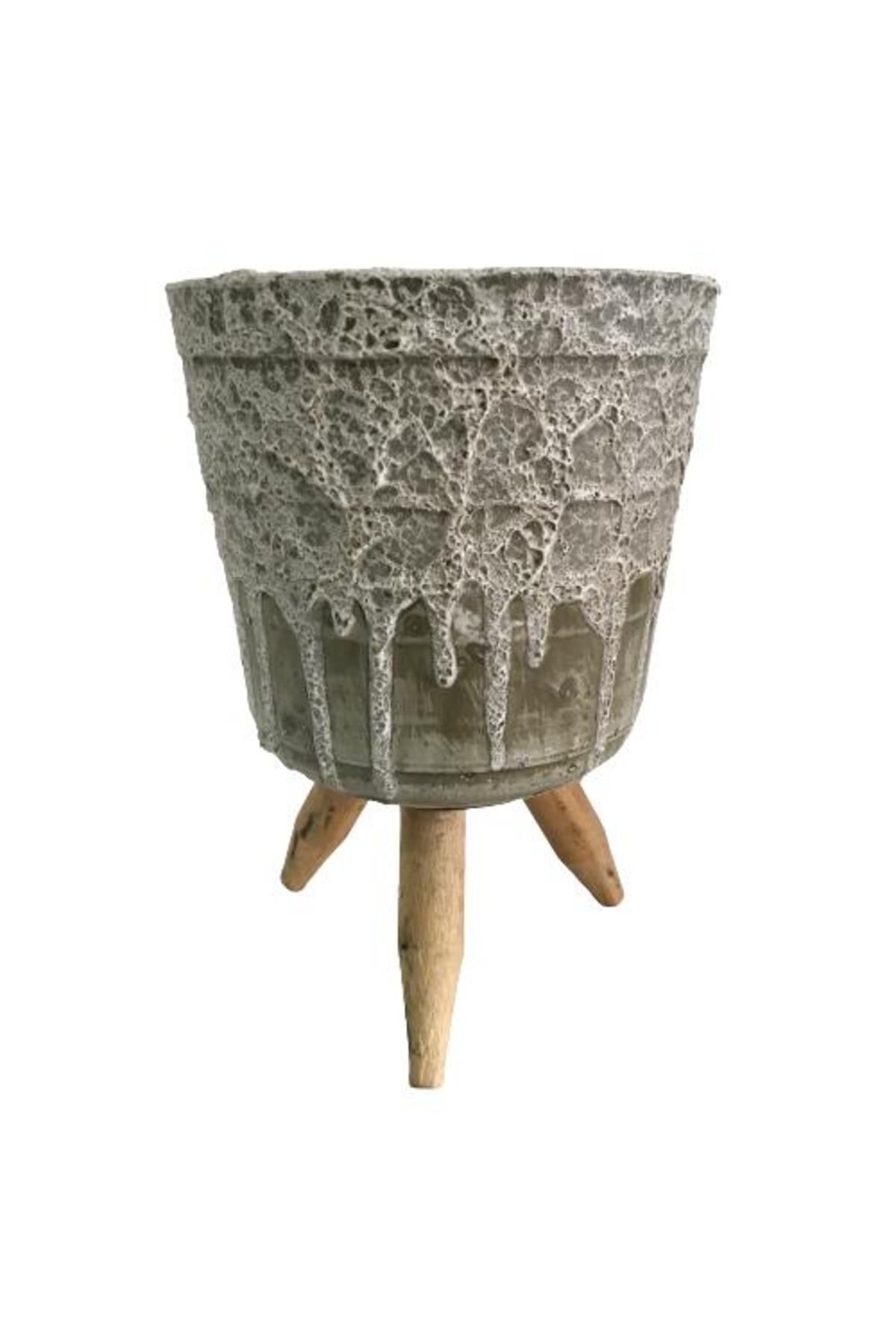önder botanik Antik Görünümlü Ayaklı Saksı (Yeşil Renk 13 Cm Genişliğinde)