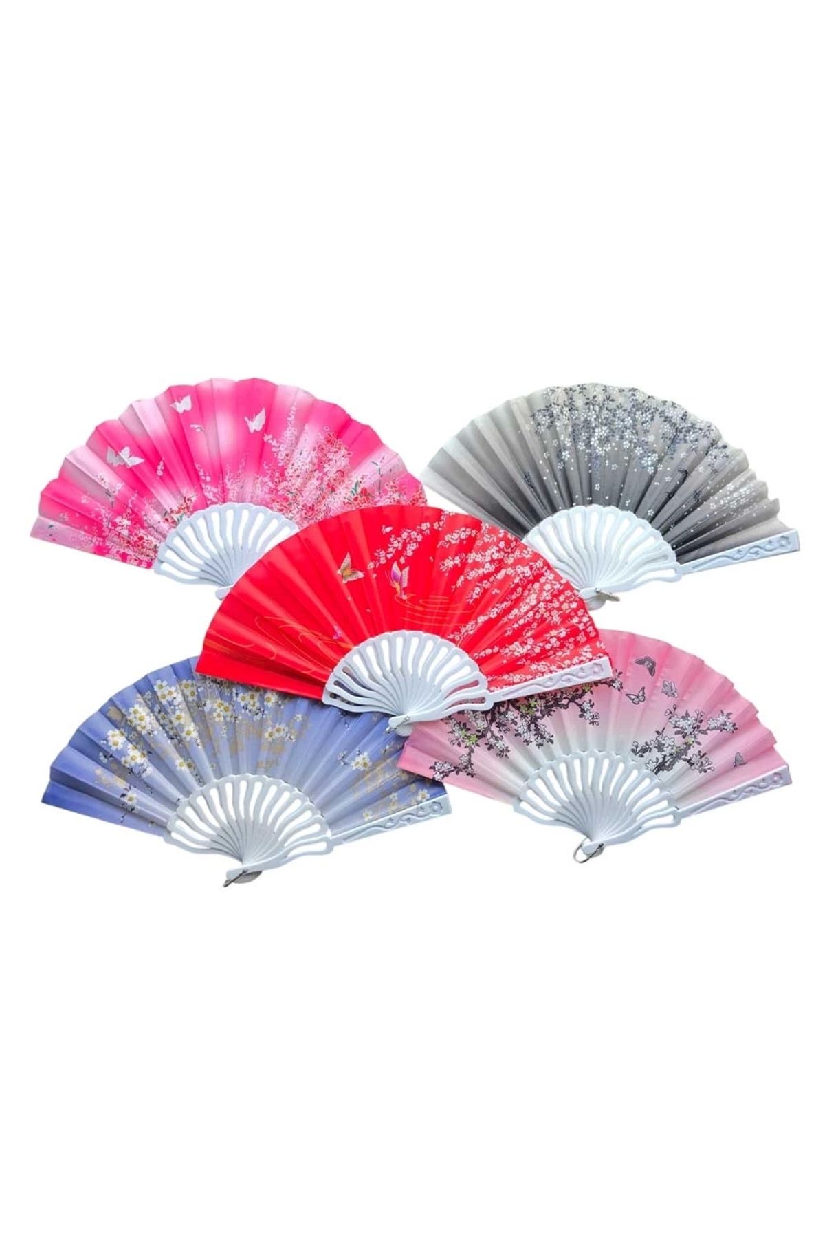 shopwave Plastik Kumaş Yelpaze 12 li Karışık OB-049