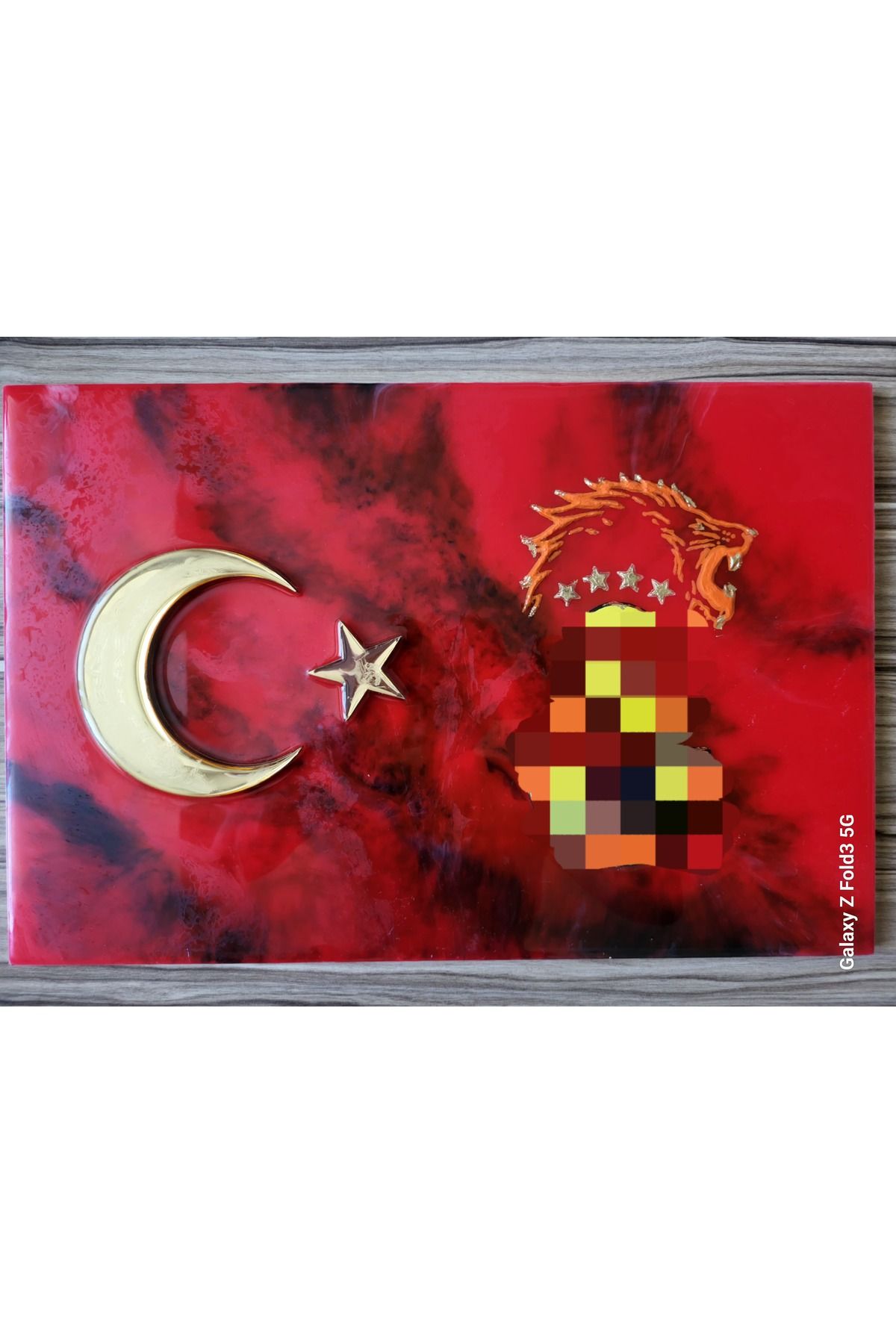 Zarafetin Eli Türkiye Bayrak ve Logolu Epoksi Tablo