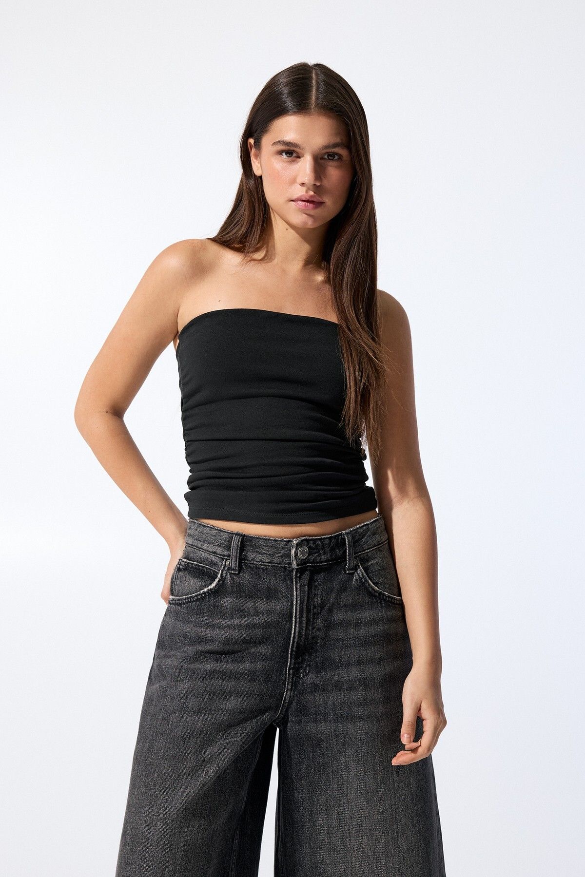 Pull & Bear Düz yaka top