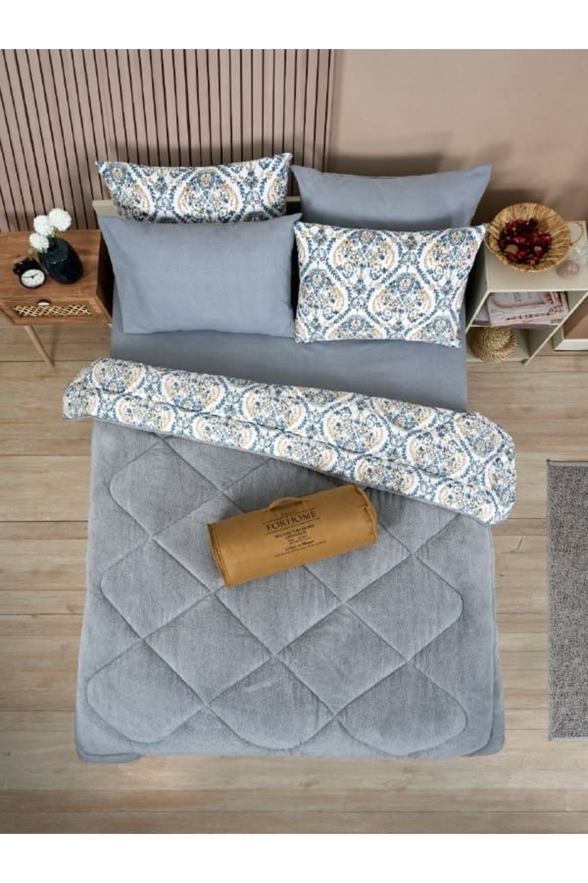 Sudemhome-Double Welsoft Sleeping Set Double Sided Wellsoft Fluffy Fleece Quilt and Battal Fitted Sheet 5