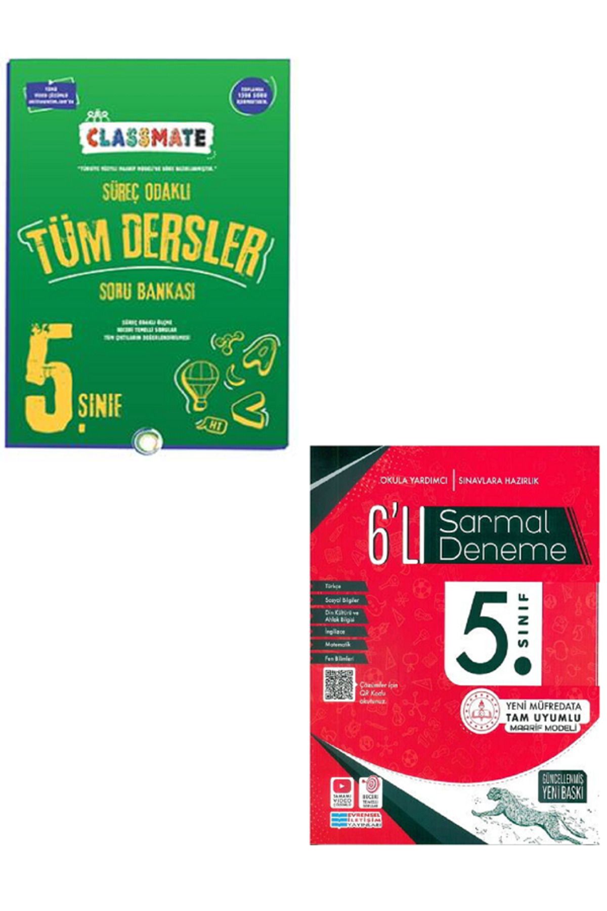 Evrensel İletişim Yayınları 5.Sınıf Okyanus Classmate Tüm Dersler Soru Bankası + 5.Sınıf Evrensel 6'Lı Sarmal Deneme / 2 KİTAP