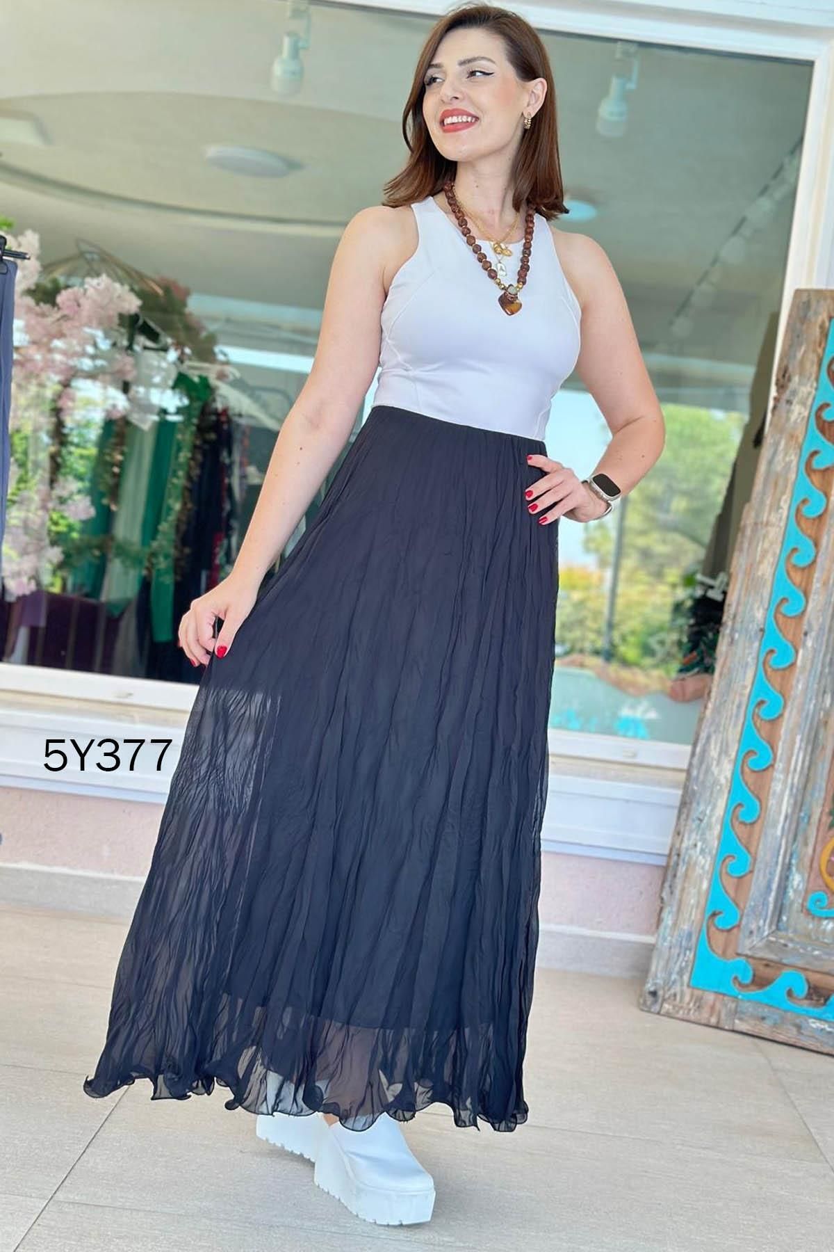 Hamado Fashion İçi Astarlı Şifon Etek