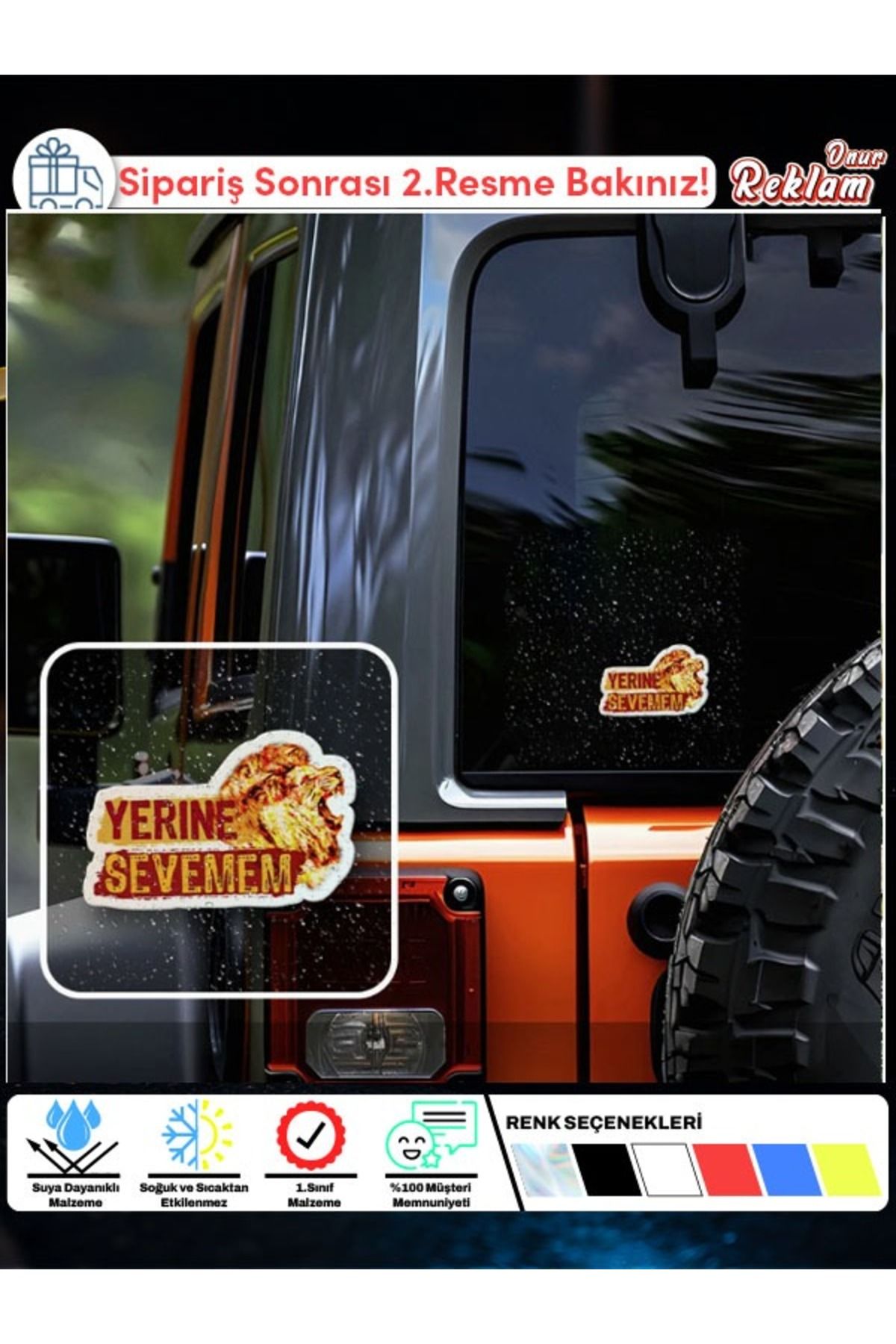 Onur Reklam Yerine Sevemem Yazılı Aslan Stickerı – Suya Dayanıklı Taraftar Temalı Çıkartma (15.5 cm)