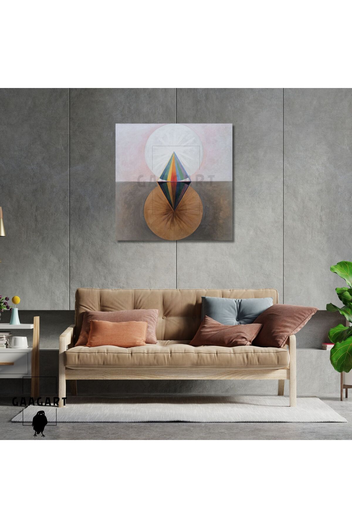 GAAGART Kare Kanvas Tablo Ünlü Eserler Hilma Af Klint The Swan No 12