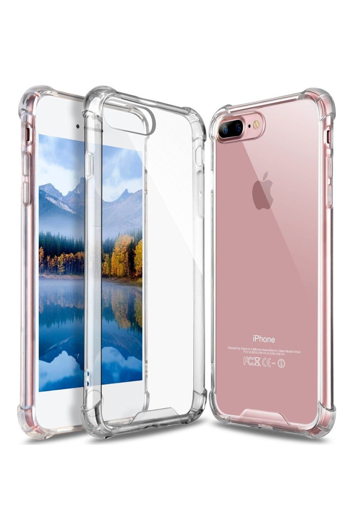 Ehr. iPhone 7/8 Plus Uyumlu Darbe Önleyici Sararmaya Dayanıklı Airbag Korumalı Ultra Slim TPU Şeffaf Sili