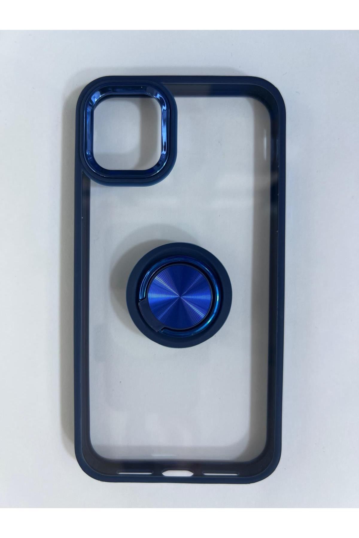 Amorix ARMORİX İPHONE 11 YÜZÜKLÜ SERT SİLİKON MAVİ KILIF