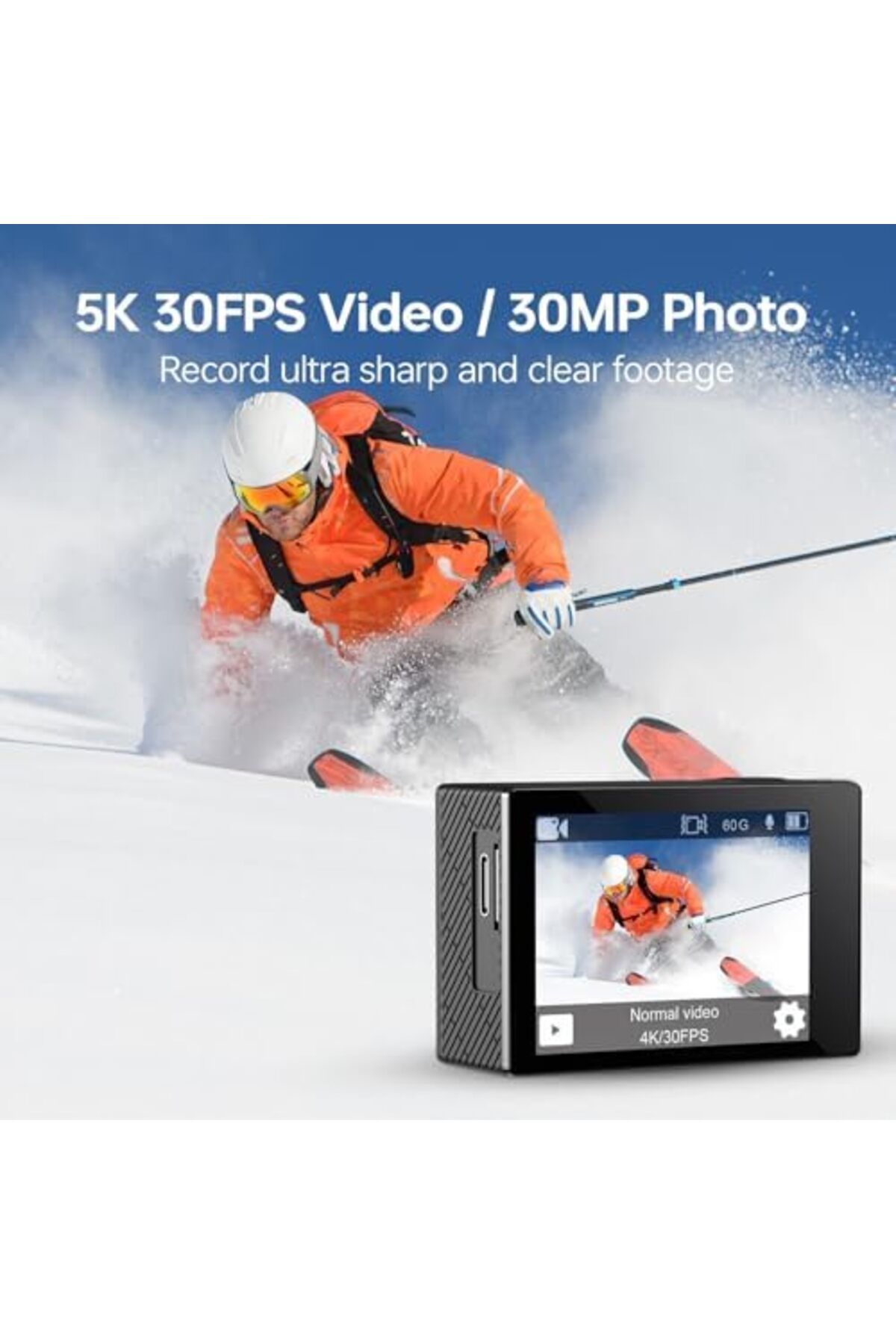 Generic-Action Camera 5K 30FPS Waterproof Camera Underwater 131 FT with EIS, Remote Control Speed 10 4