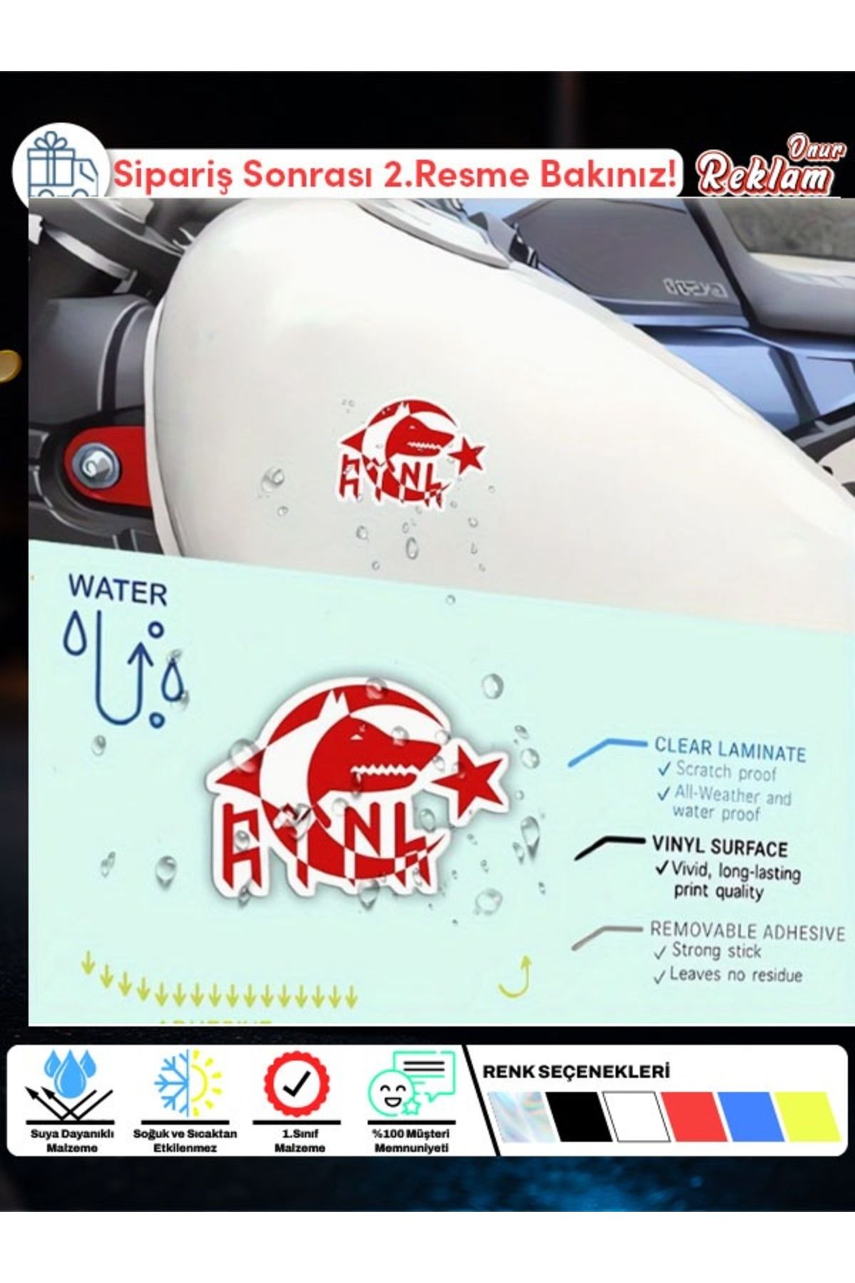 Onur Reklam Bozkurt ve Ay-Yıldız Temalı Sticker – Suya Dayanıklı Laptop ve Cam Çıkartması
