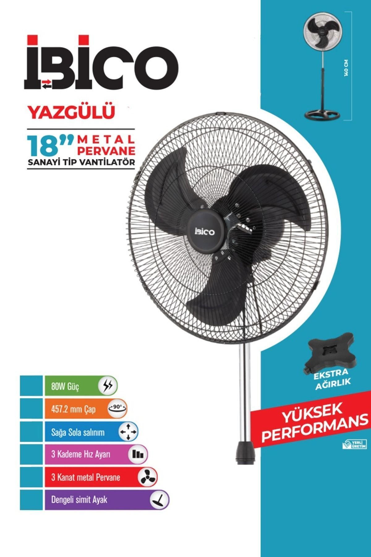 ibico İBİCO VNT-002 18" İNÇ AYAKLI VANTİLATÖR