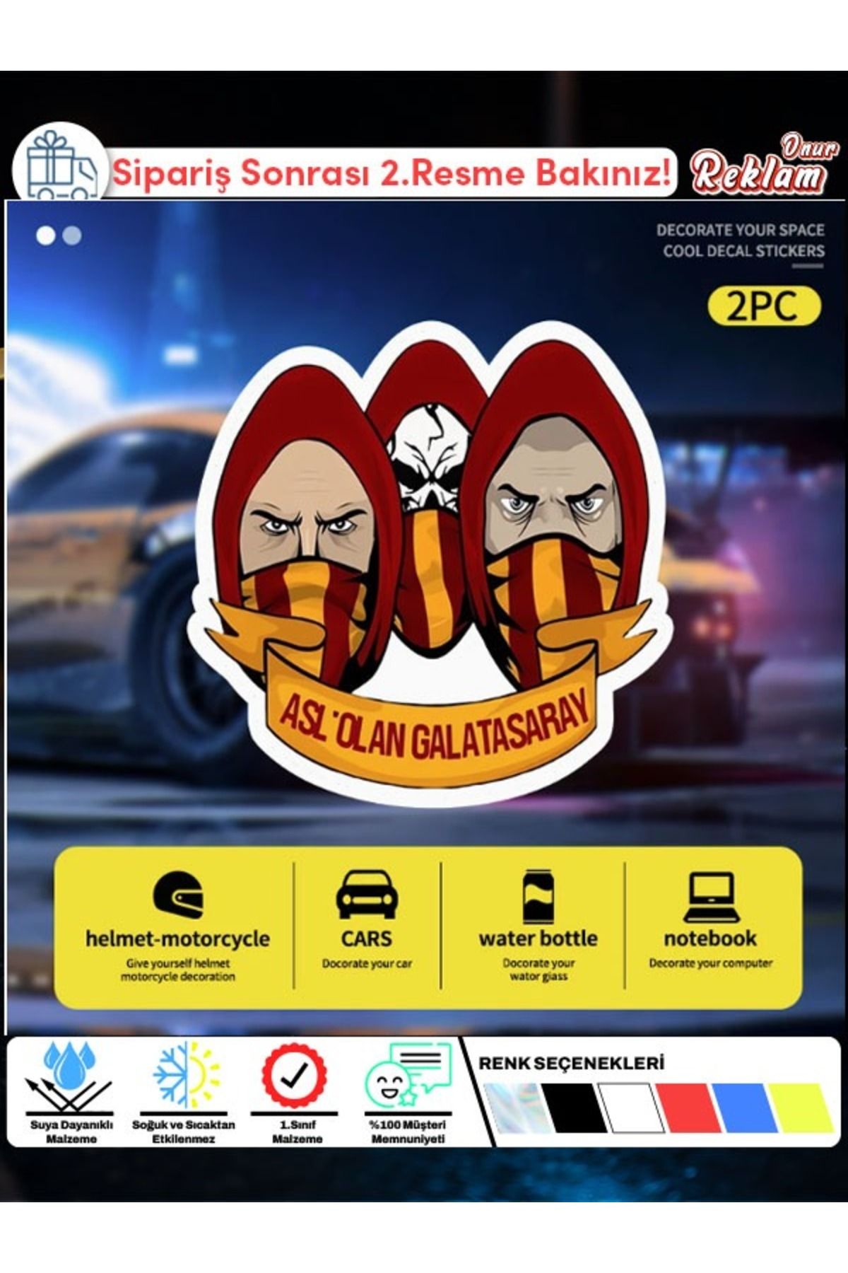 Onur Reklam Ultraaslan Sticker Seti (2’li) – Suya Dayanıklı 10cm Çıkartma