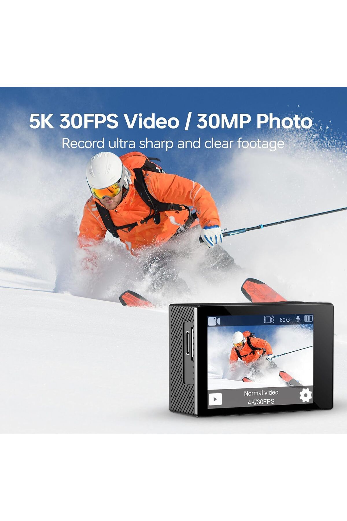 Generic-Action Camera 5K 30FPS Waterproof Camera Underwater 131 FT with EIS, Remote Control Speed 10 3