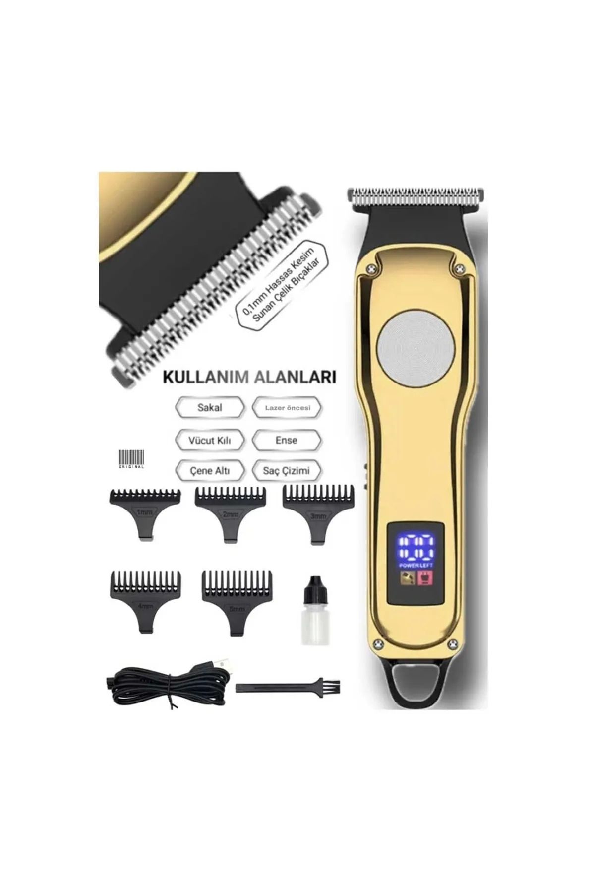 HairPoint HP0882 Profesyonel Sakal & Ense Çizim Tıraş Makinesi | Dijital Göstergeli