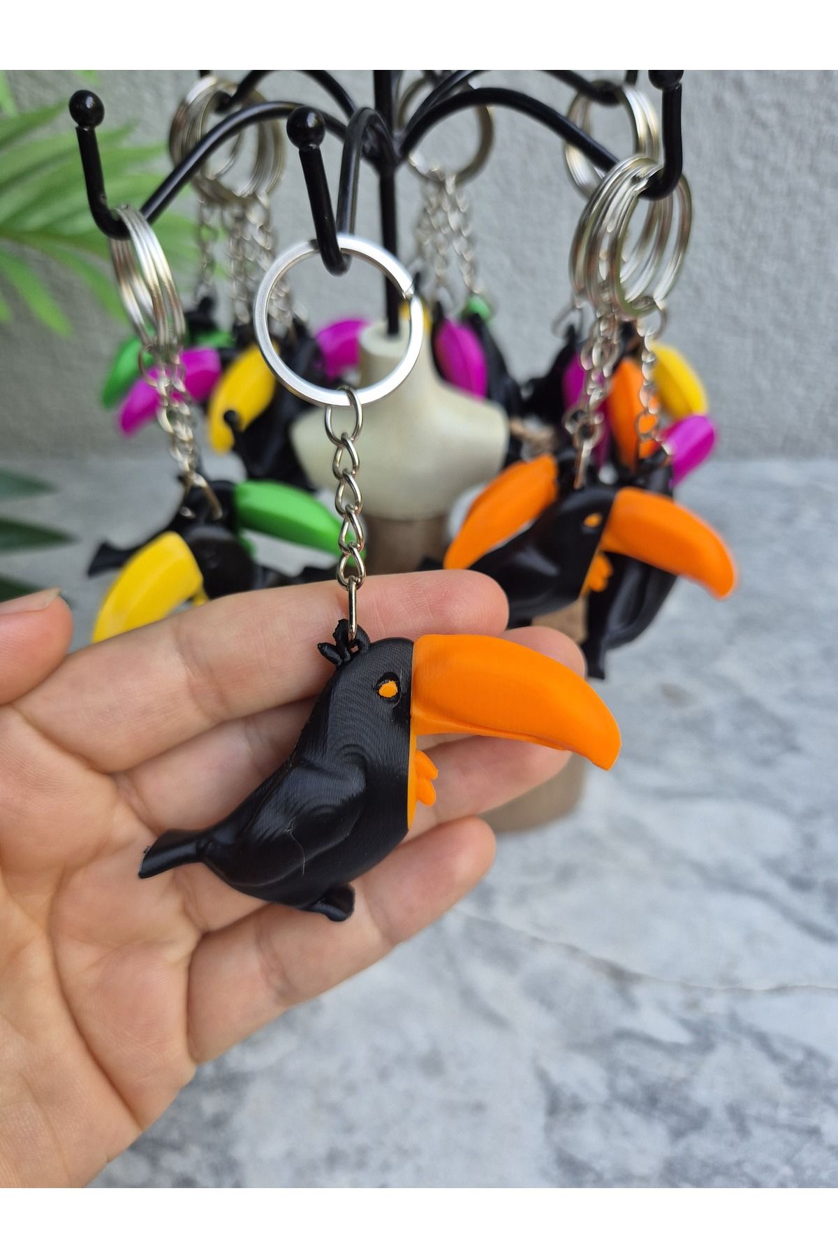 Sarkaç Tasarım Tukan 3d Kuş Anahtarlık