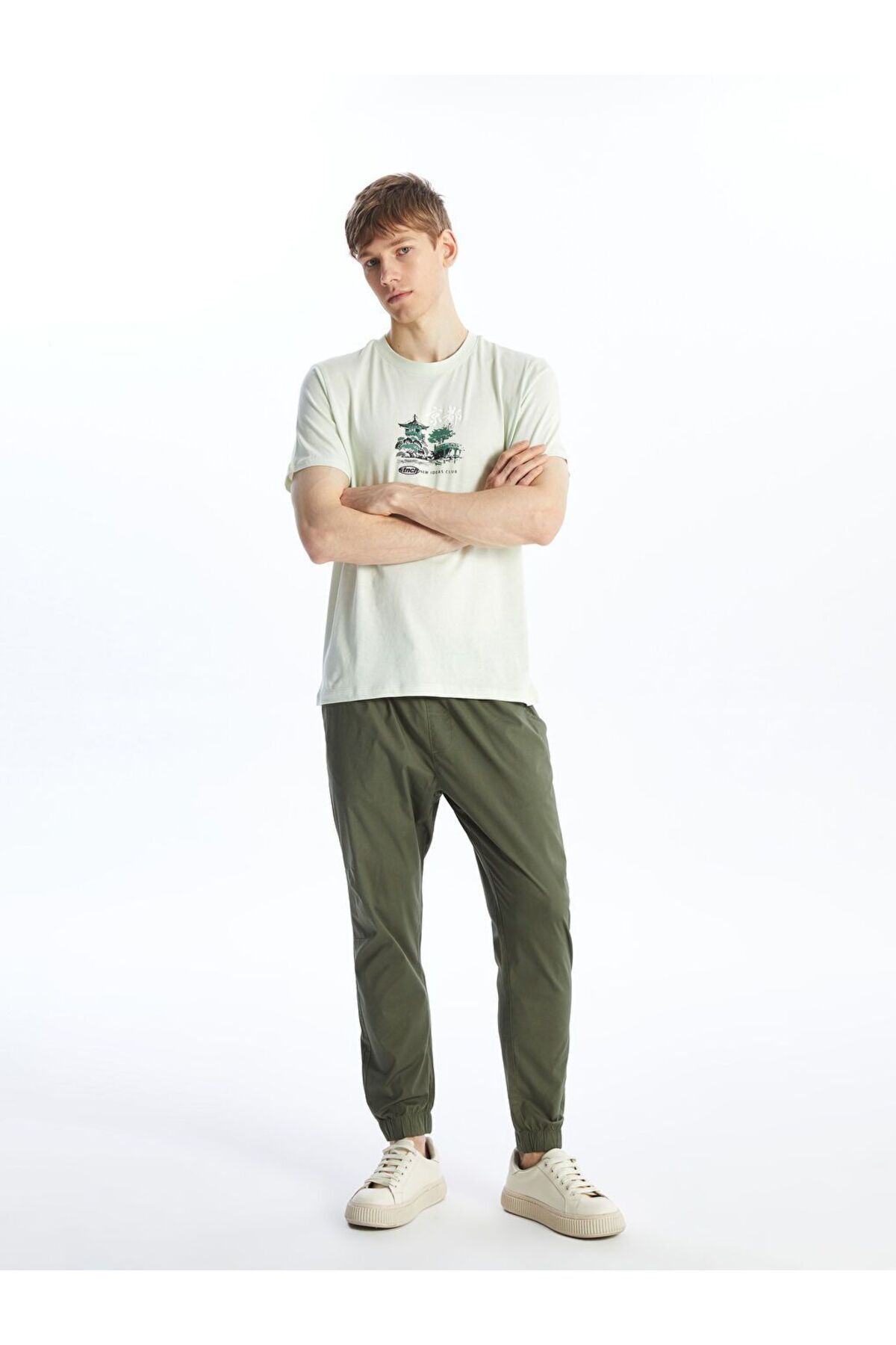 LC Waikiki Haki Standart Kalıp Gabardin Erkek Jogger Pantolon