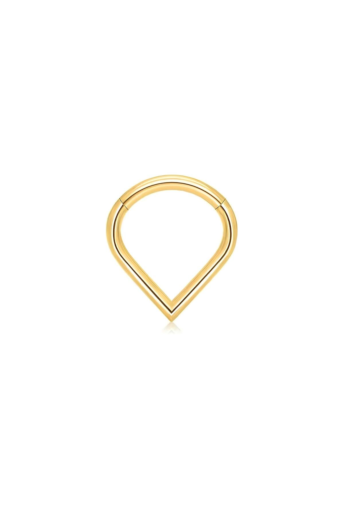 Janset F136 Titanyum Damla Septum Piercing - Burun Piercing - Halka Piercing