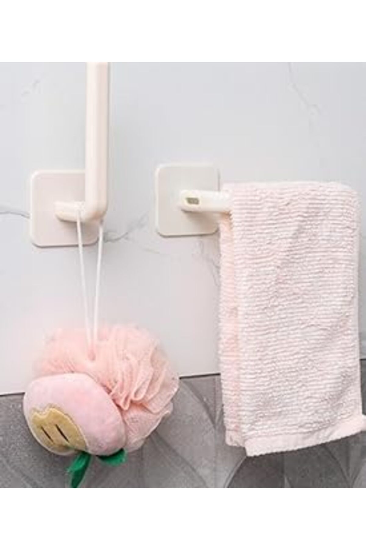 Roses Store Yapışkanlı L Şekilli Çok Amaçlı Askı, Havlu Askısı Ve Organizer, Duvara Monte, Pratik Ve Dayanıklı