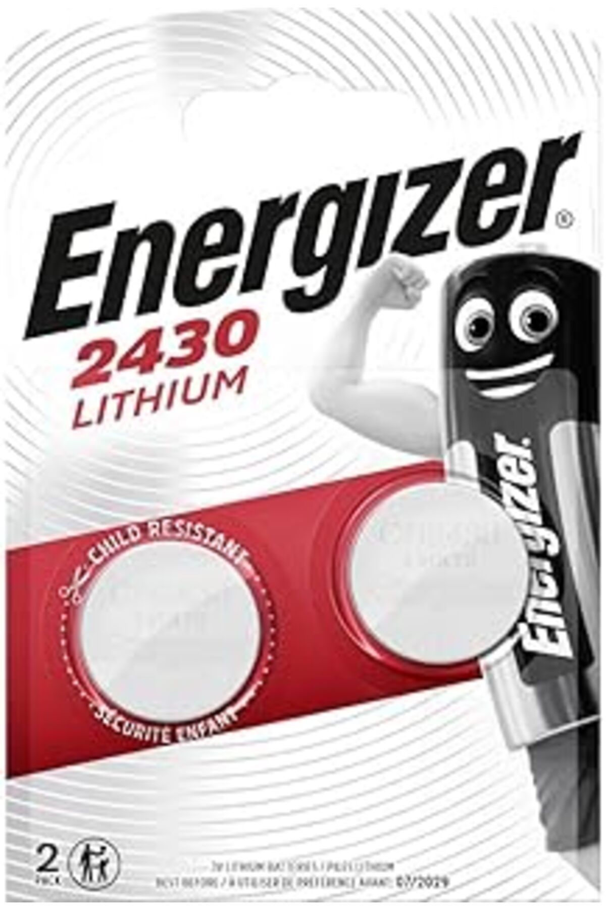Roses Store Energizer Cr2430 2'Li Pil, Krom/Siyah/Kırmızı