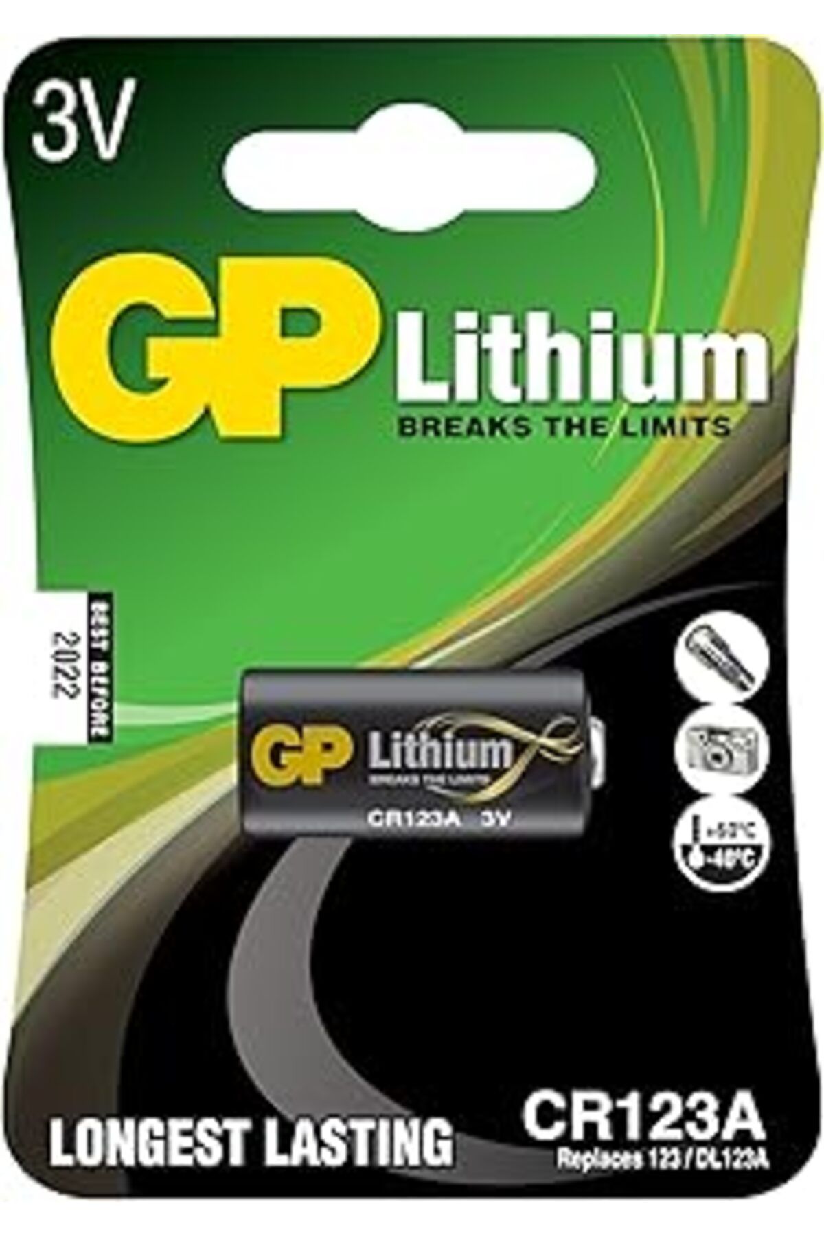 Qedii Gp Batteries Gpcr123A Dl123A/Cr123A Boy Lityum Pil, 3 Volt, Tekli Kart