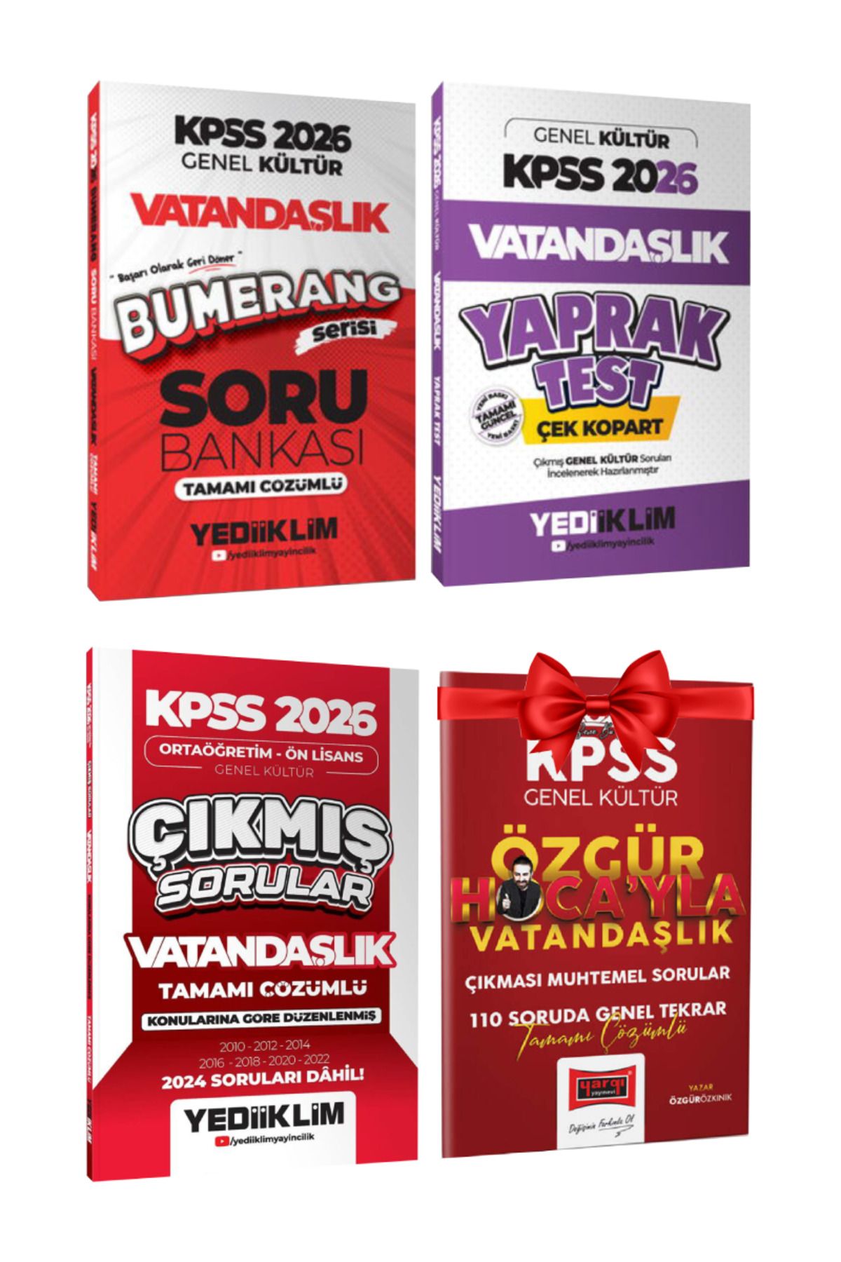 Yediiklim Yayınları KPSS 2026 Vatandaşlık Bumerang Serisi Soru Bankası+ Yaprak Test Çek Kopart+ Çıkmış Sorular