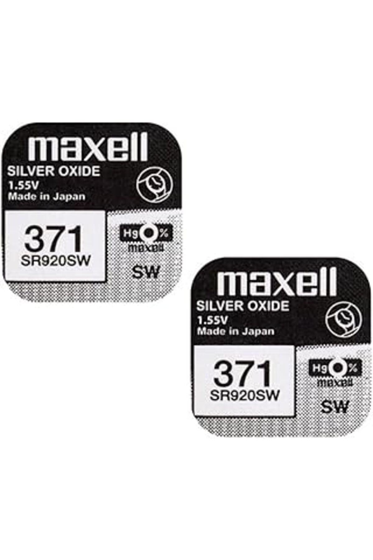 Roses Store Maxell X Maxell 371 Sr920Sw Gümüş Oksit 0 Mercury Saat Pilleri, 2 Adet