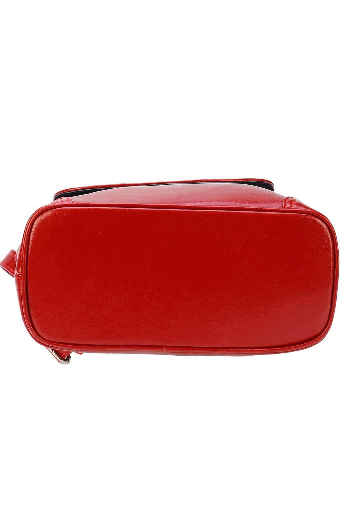 Magazinul de genti-Women's backpack made of genuine leather, model 097, Red 6