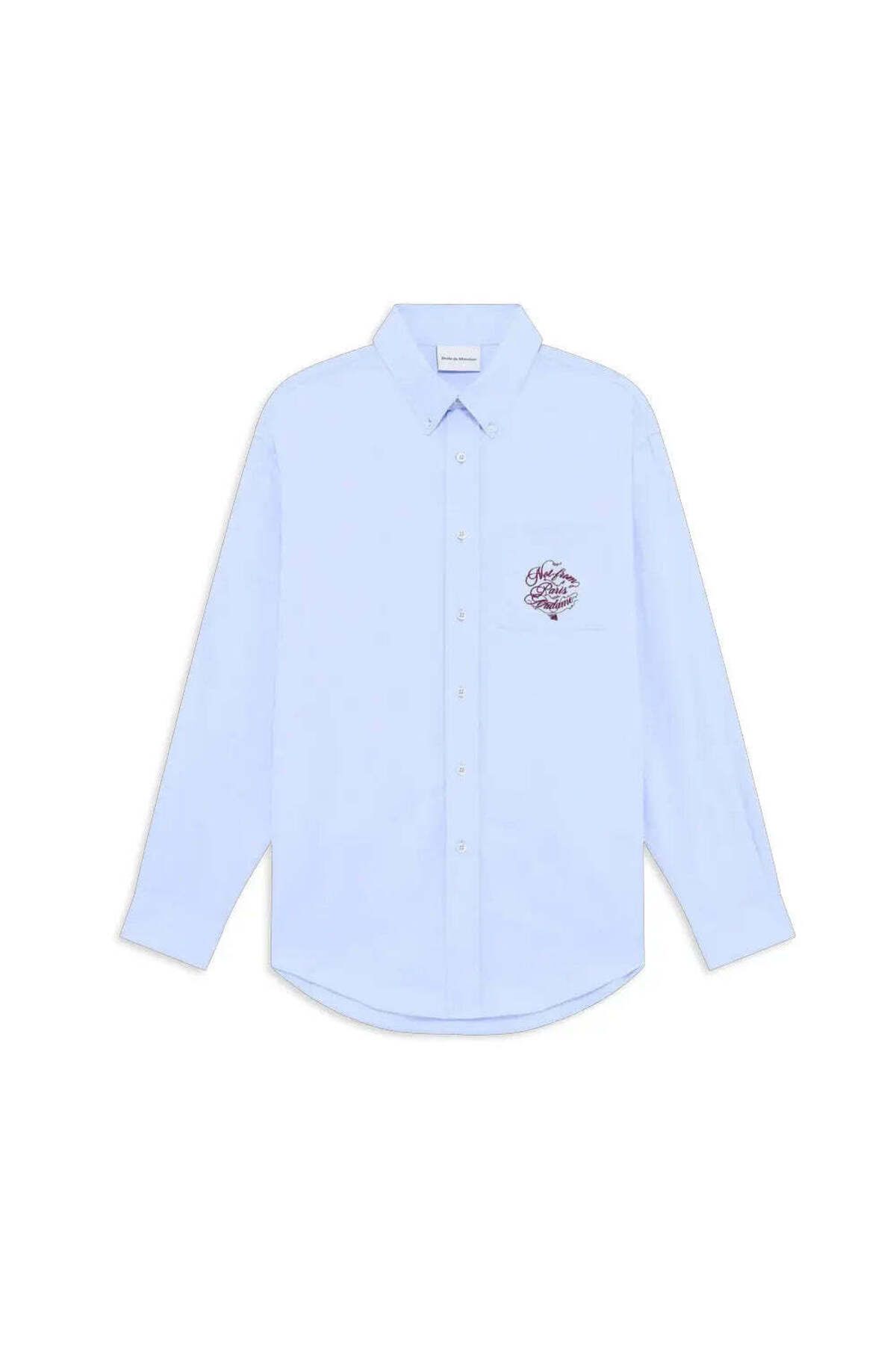 American Rag Cie Hafif Mavi Uzun Kollu %100 Pamuk Gömlek - La Chemise Slogan Vignes