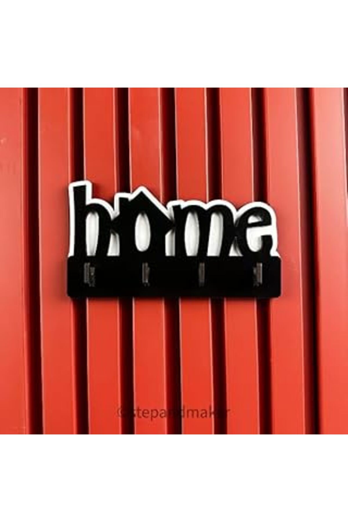 Roses Store Home Ahşap Duvar Dekoru Anahtar Askısı Dekoratif Anahtar Askılığı Hediyelik (17X9Cm) (Siyah)