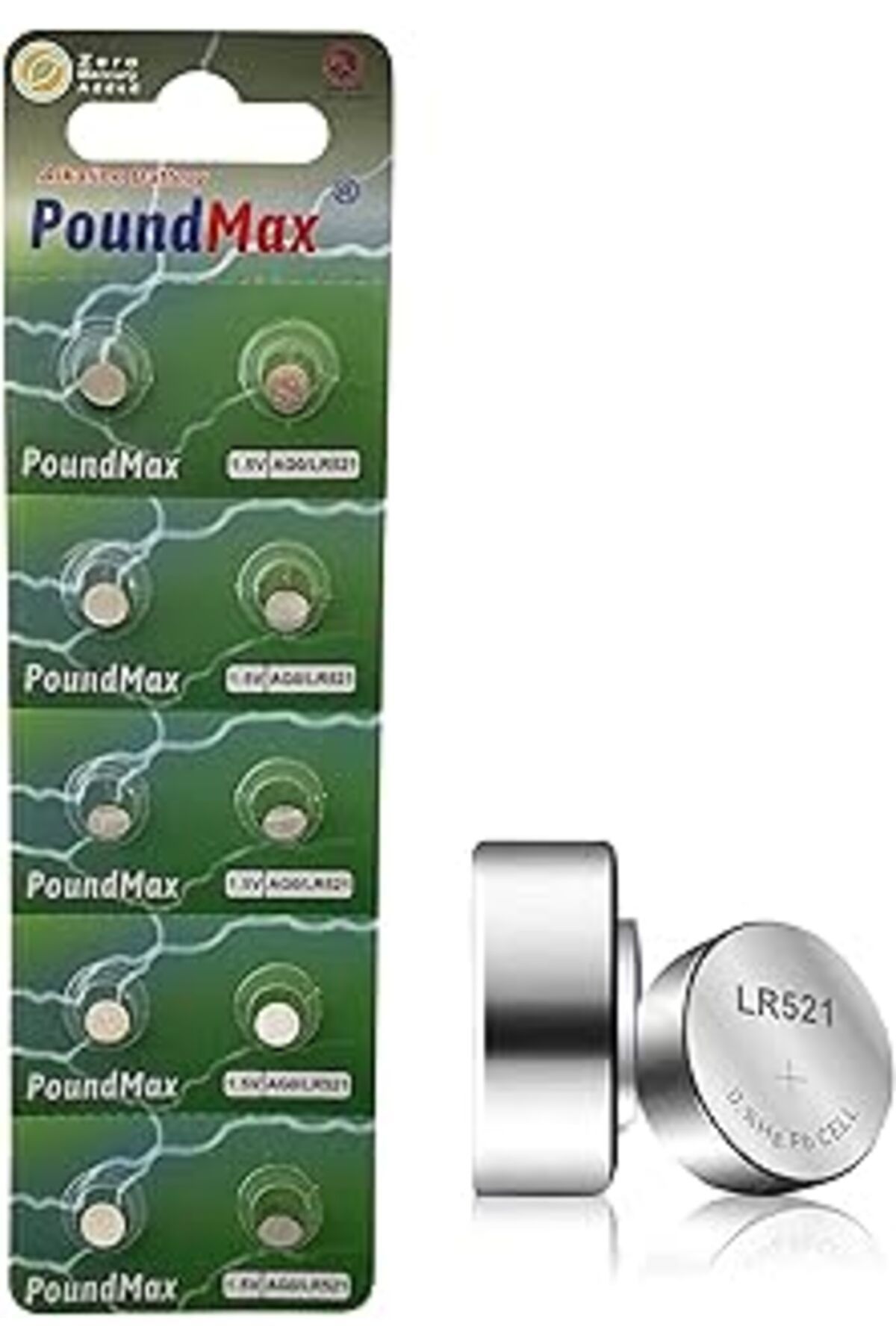 Roses Store 10X Ag0 (Lr521, Lr63, 379) 1.5V - Poundmax Alkalin Düğme Piller | 1X 10'Lu Paket
