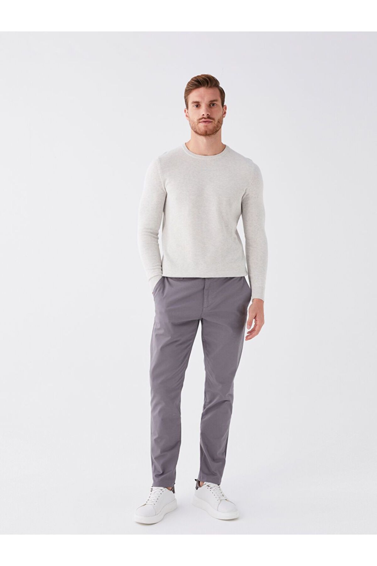 LC Waikiki Gri Dar Kalıp Erkek Chino Pantolon