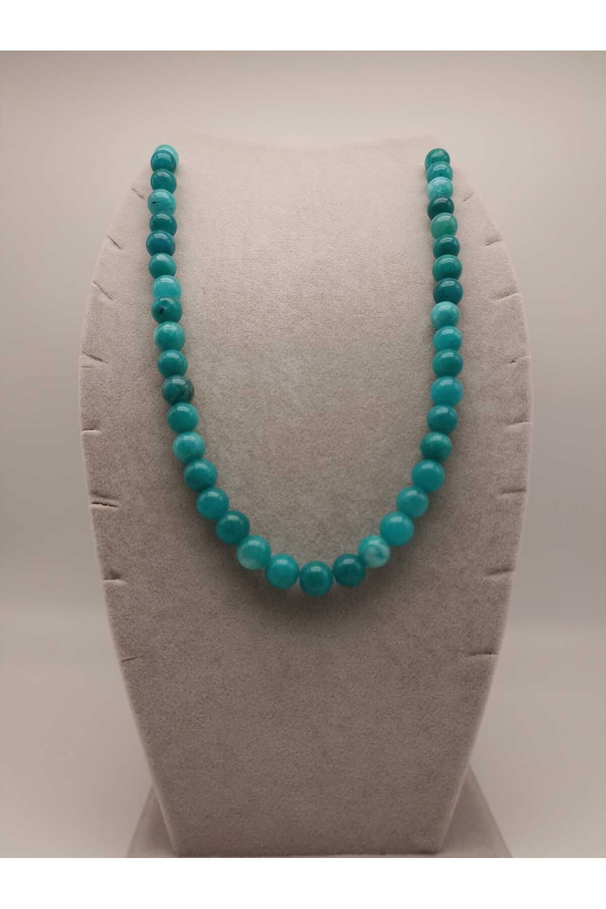 TLSMACCESORIES MAVİ AKİK DOĞAL TAŞ KOLYE