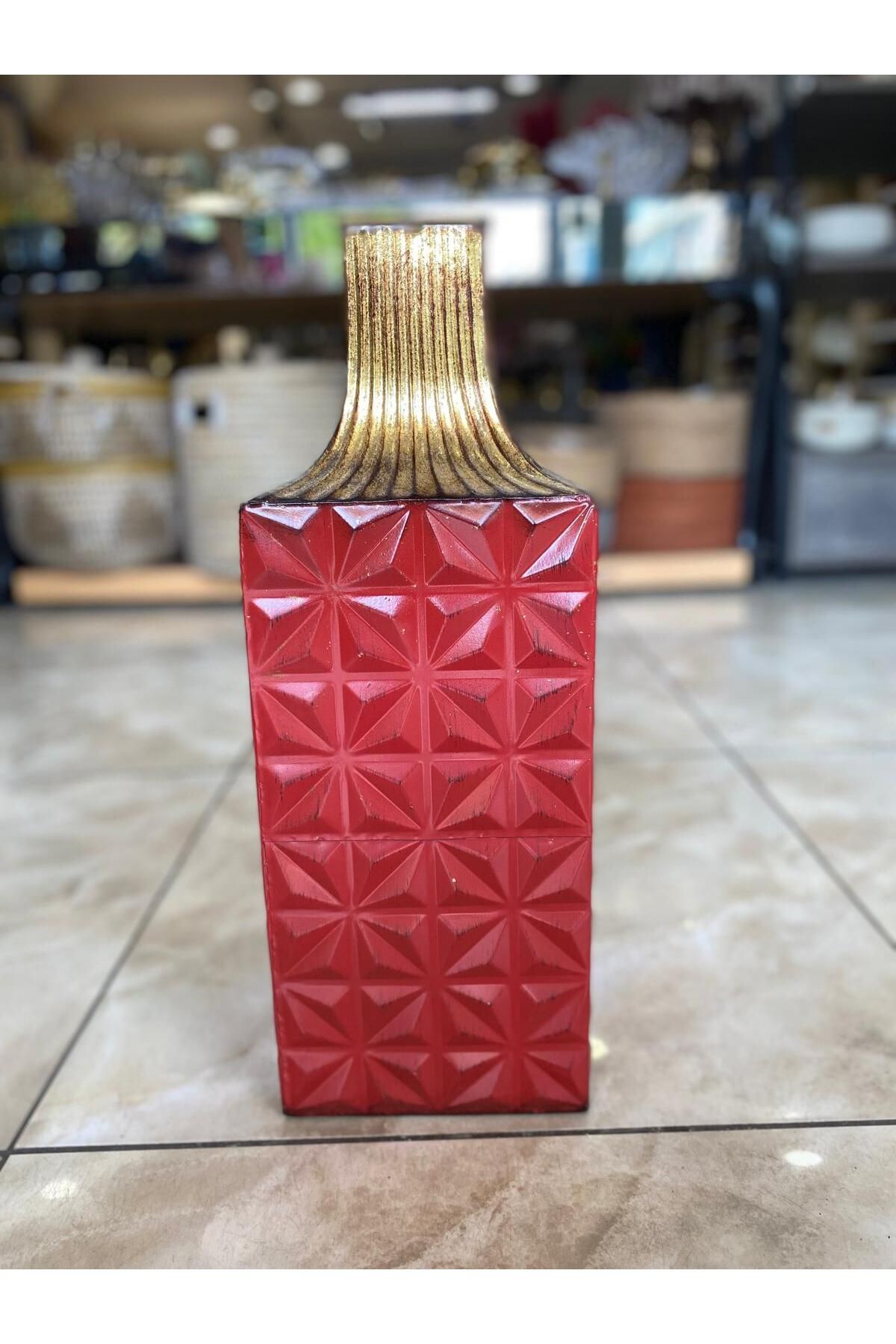 Mondecor METAL KIRMIZI VAZO 50*18 cm