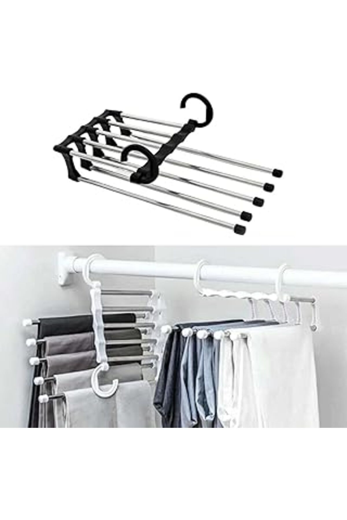NETWORK ART Buffer® Hareketli Dolap İçi Pantolon Kravat Şal Askı Sistemi Düzenleyici Katmanlı Askılık Organizer
