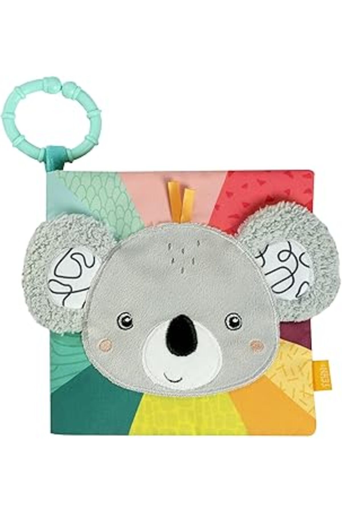 Mu Art Ahşap Fehn Koala Kumaş Kitap - Bebek Dokunma Kitabı - Sesli Bebek Oyuncağı Kitabı - Çıngıraklı, Hışırtılı