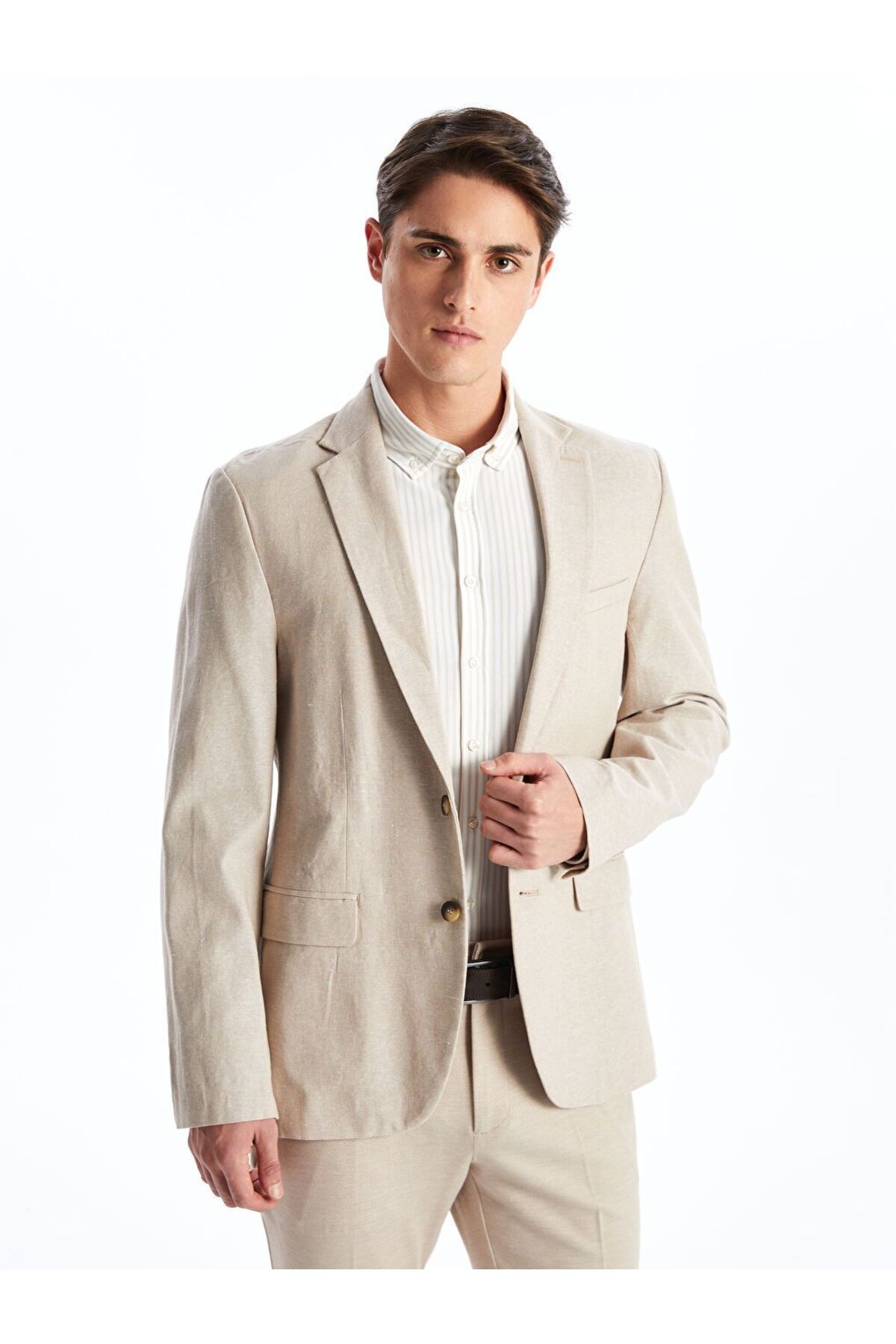 LC Waikiki Bej Dar Kalıp Erkek Blazer Ceket