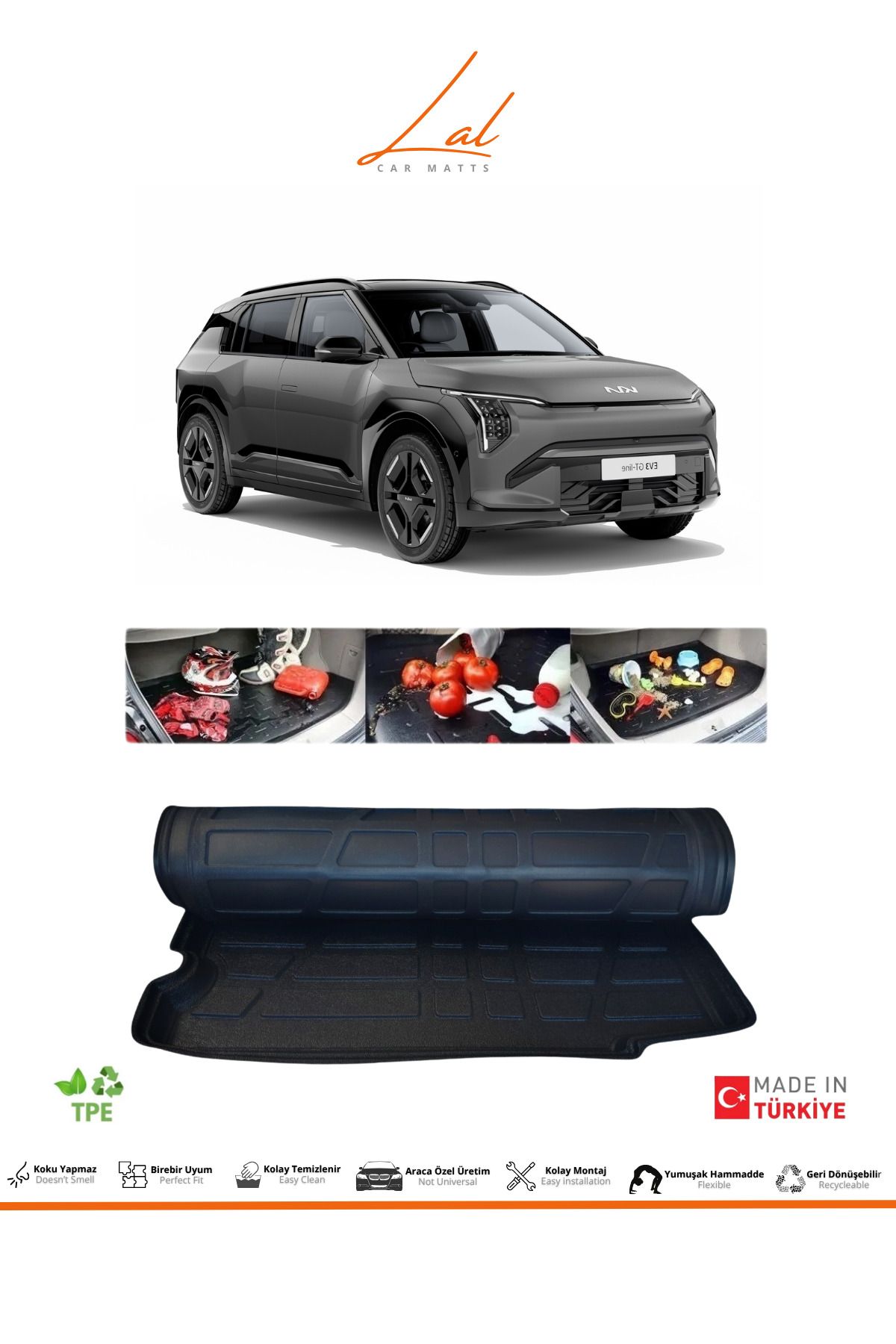 Lal Kia Ev3 3D Bagaj Havuzu (2024 ve sonrası uyumlu)