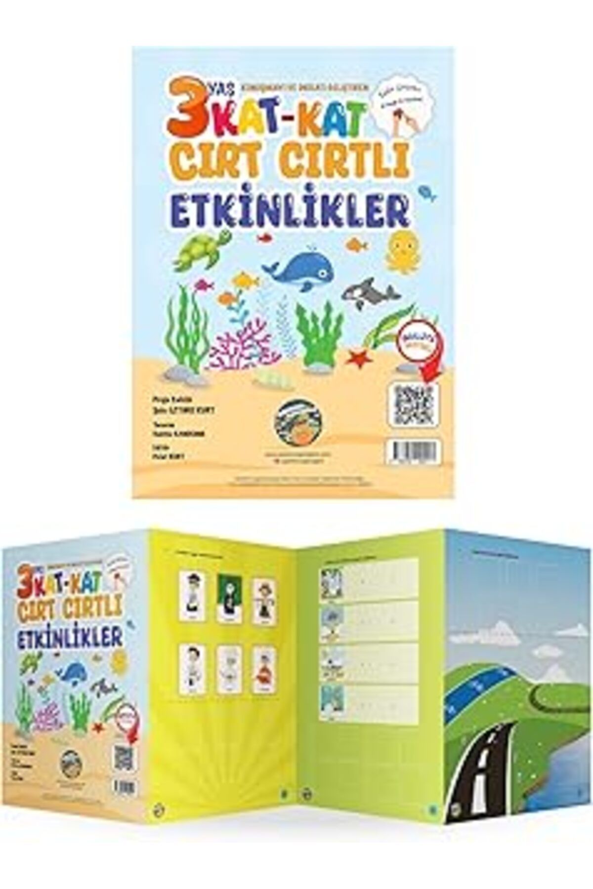 Mu Art Ahşap İngizlice Destekli- 2-3 Yaş Konuşmayı Ve Dikkati Geliştiren Kat Kat Cırt Cırtlı Etkinlik Kitapları