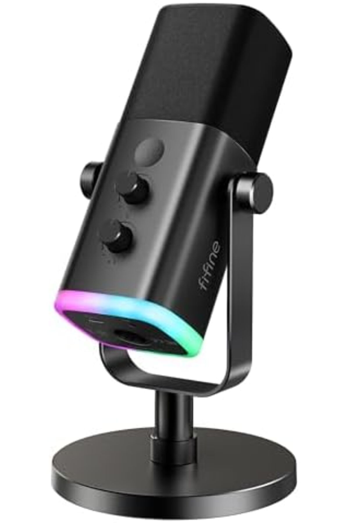Fifine-ميكروفون ديناميكي XLR/USB لتسجيل البودكاست، وميكروفون بث ألعاب الكمبيوتر الشخصي مع RGB L 2