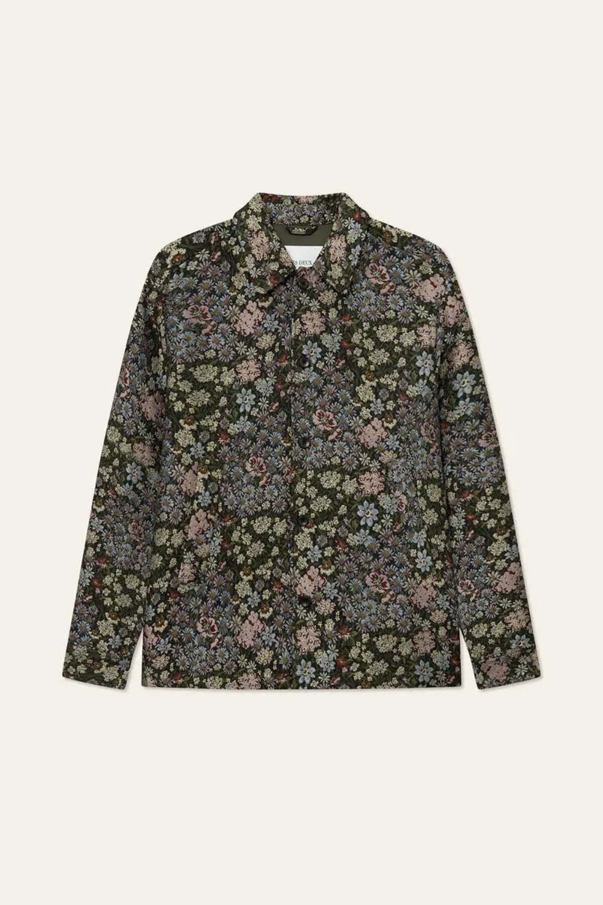 American Rag Cie Hugh Jacquard Overshirt: Şık ve Rahat Çiçek Desenli Gömlek (100% Polyester)