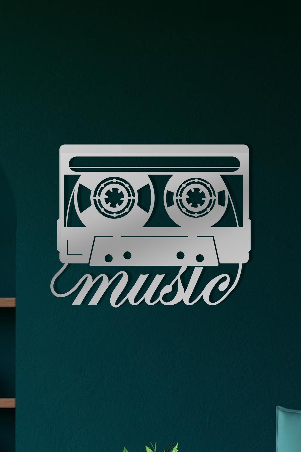 cncrafft Kaset Tasarımlı Metal Tablo – Retro Müzik Duvar Dekoru