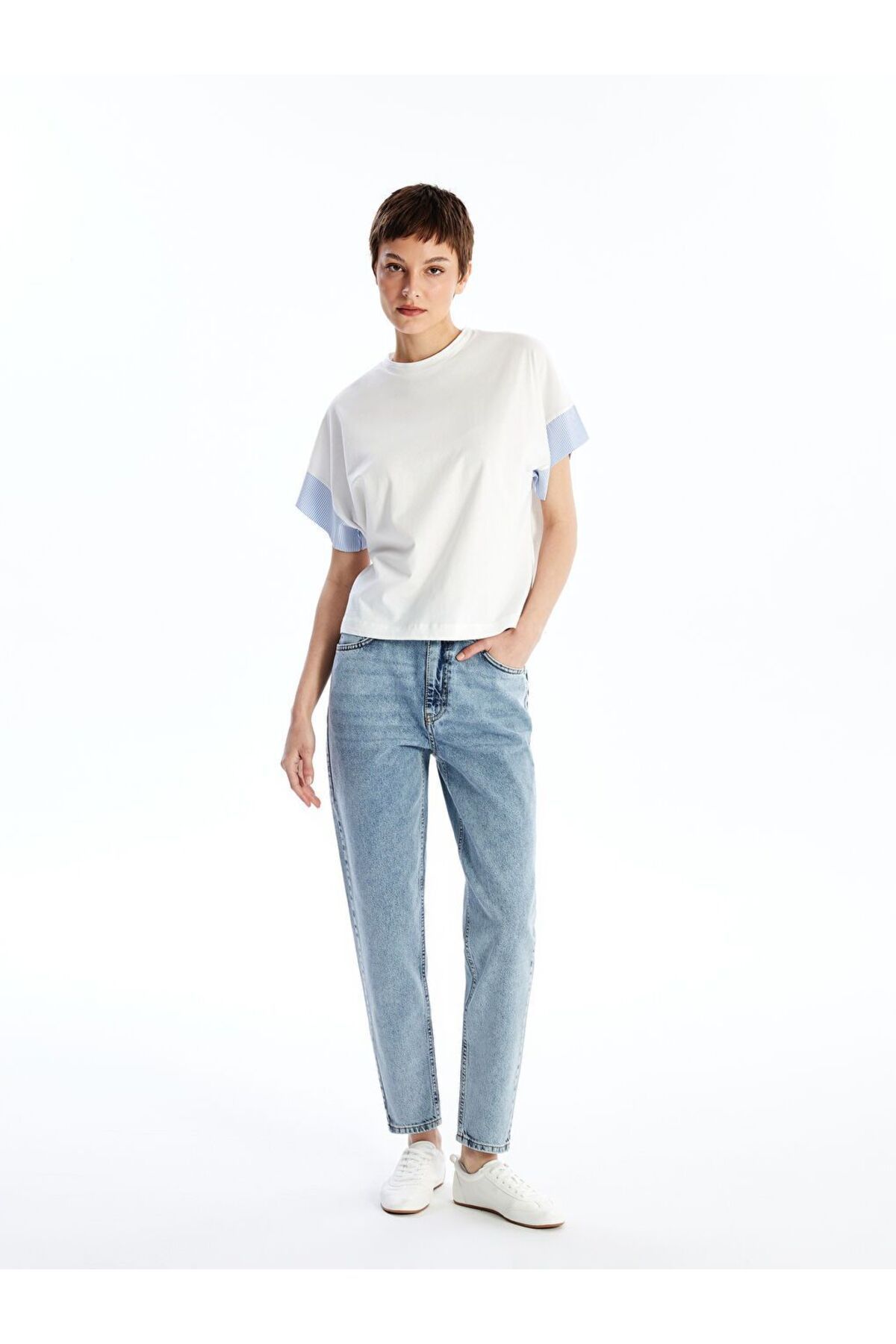 LC Waikiki Indigo Mom Fit Kadın Jean Pantolon