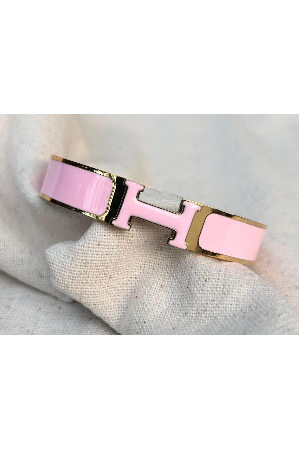 juleeco Pembe Renk Mine Kaplama HRM Marka Model Gold Çelik Kelepçe(17,5cm)