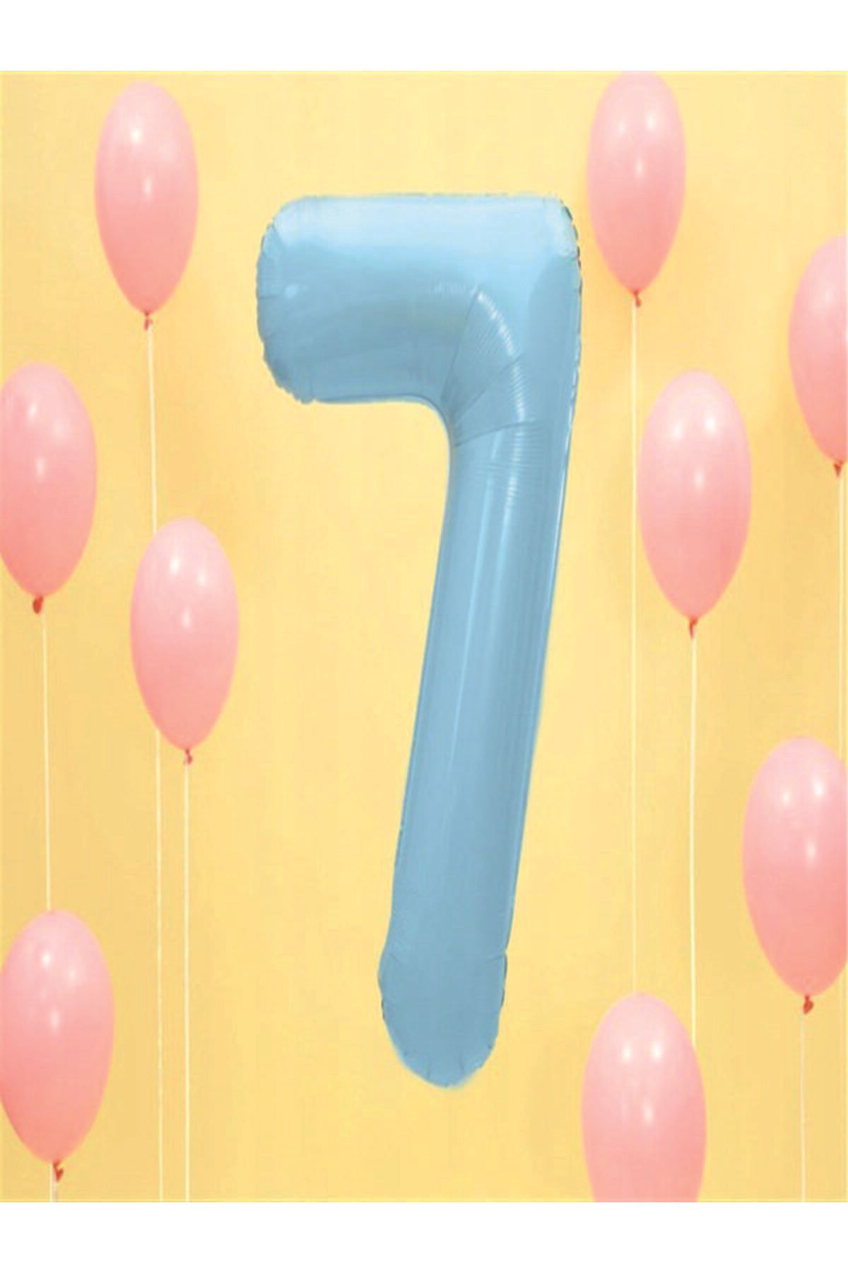 Masal Şekerleme 7 Rakam Mavi Folyo Balon 75 cm Folyo Balon
