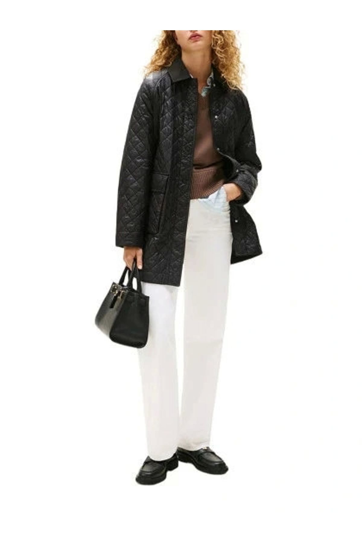 Tommy Hilfiger Padded Nylon Reg Quılted Coat Kadın Siyah Mont Ww0ww46448bds