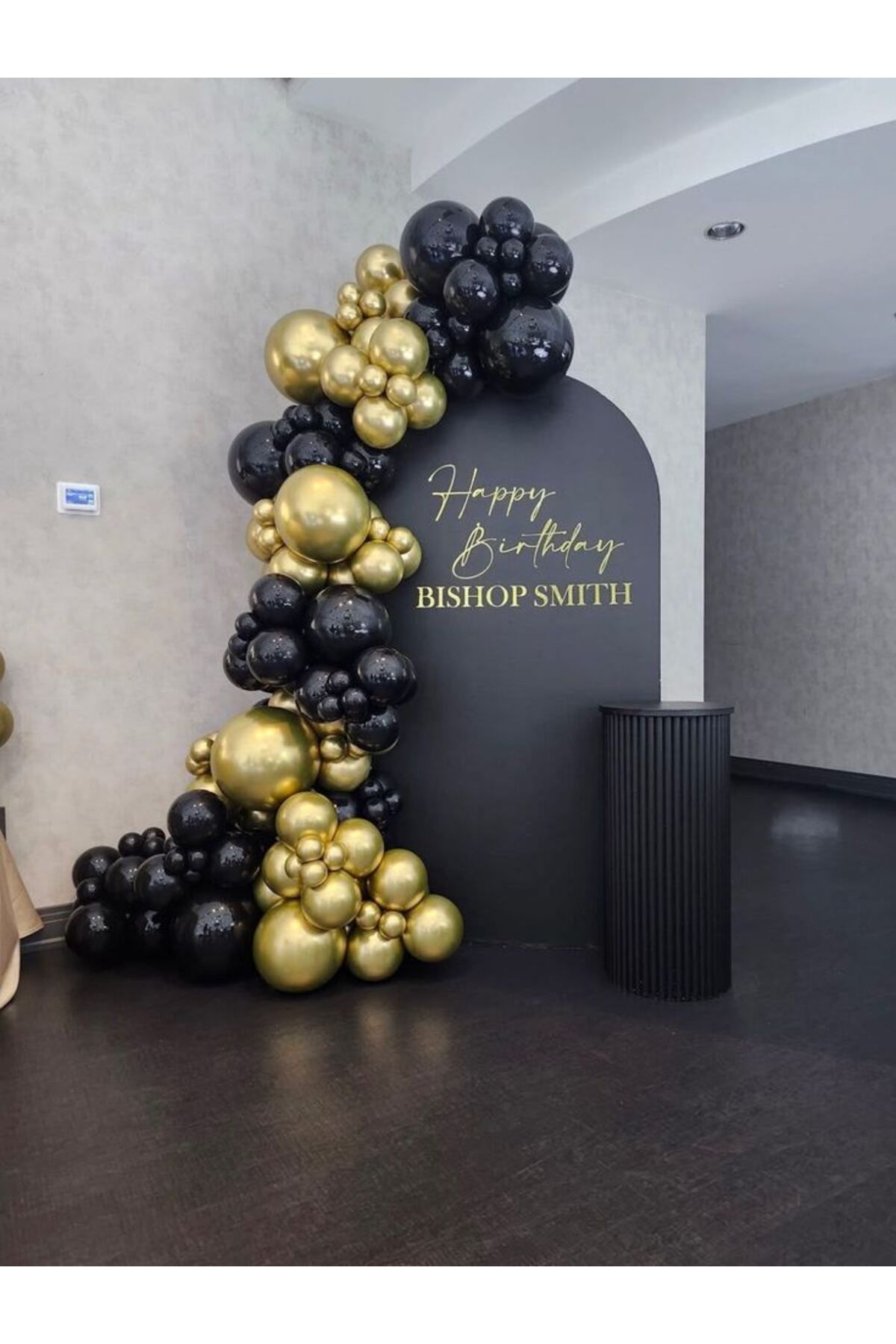 Parti Düşleri SİYAH - GOLD TEMALI DOĞUM GÜNÜ BALON ZİNCİR SETİ (100 ADET )