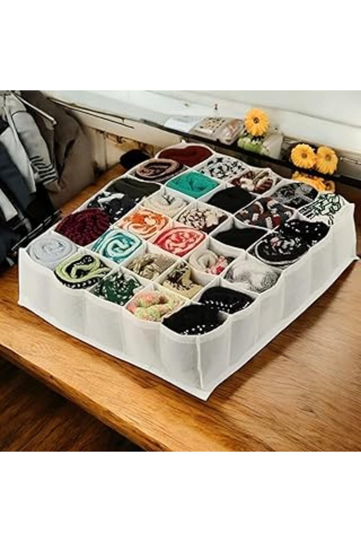 Qedii Aee® 30 Gözlü Petek Organizer Çekmece İçi Çorap Kemer İç Çamaşırı Düzenleyici