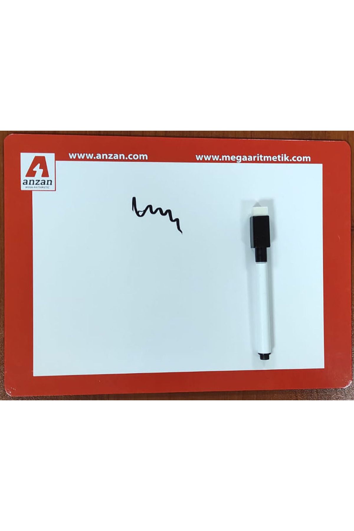 ANZA ANZAN Yazı Tahtası – Tek Yön Yazı Tahtası + Kalem + Silgi - 19 x 26 cm