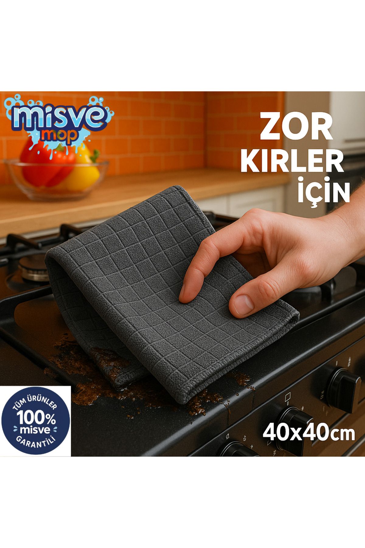 Misvele 2'li Zor Kir Bezi Temizlik Bezi | 2li Paket | Telli Bez Serisi | 35x35cm Cam,vitrin,mutfak