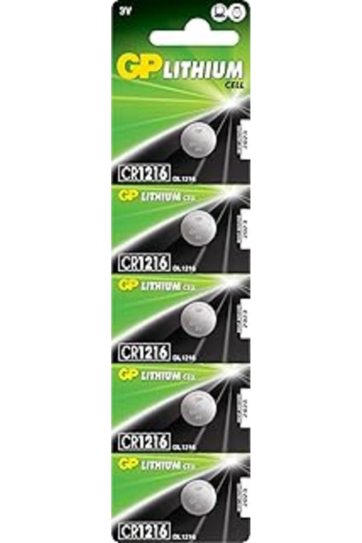 TBSProjects Gp Batteries Cr1216 1216 Boy Lityum Düğme Pil, 3 Volt, 5'Li Kart