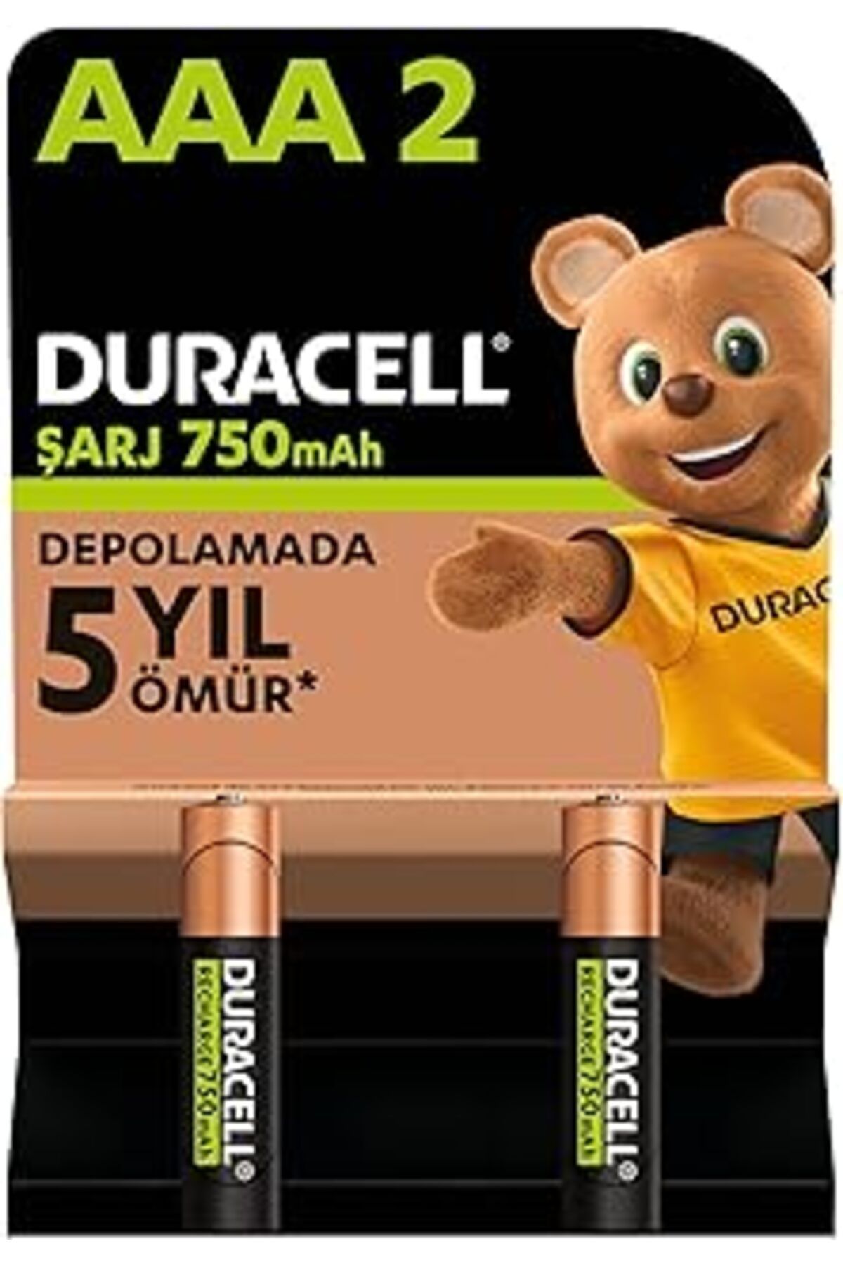 TBSProjects Şarj Edilebilir Aaa İnce Kalem Pil (2'Li Paket) 750 Mah Nimh, 1000 Sarj Döngüsü, Önceden Sarj Edilm